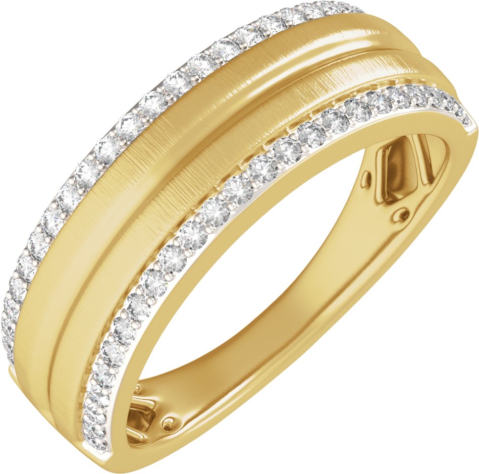 1/2 Ctw Lab Grown Diamond Half Round Accented Tapered Band