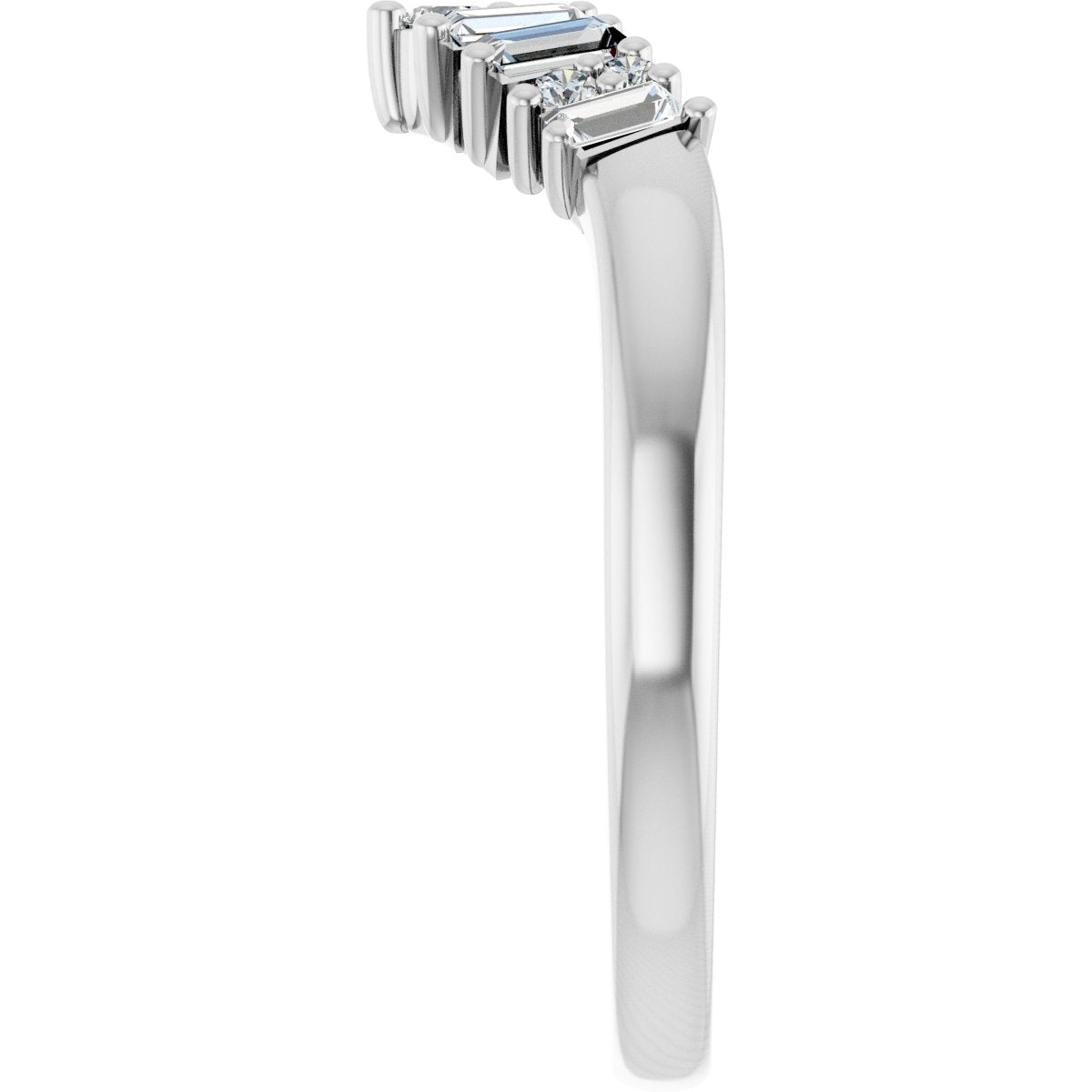 1/3 Ctw Lab-Grown Diamond Contour Band - White Gold - Lab Grown Diamond