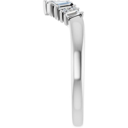 1/3 Ctw Lab-Grown Diamond Contour Band - White Gold - Lab Grown Diamond