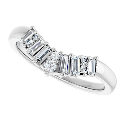1/3 Ctw Lab-Grown Diamond Contour Band - White Gold - Lab Grown Diamond