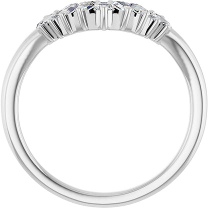 1/3 Ctw Lab-Grown Diamond Contour Band - White Gold - Lab Grown Diamond