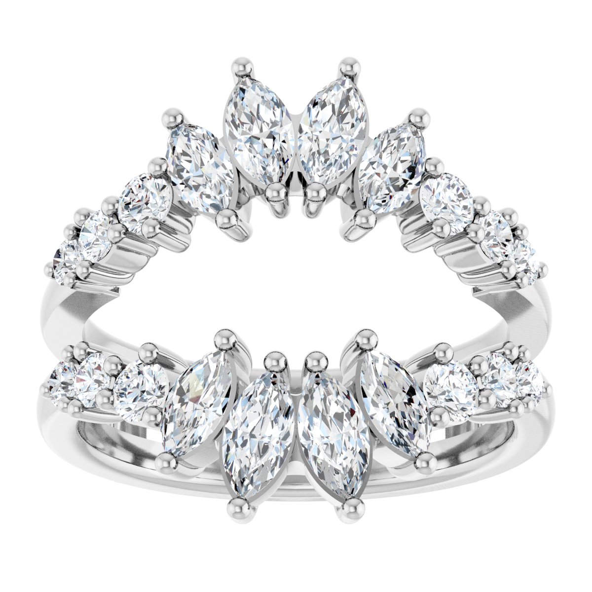 1 1/2 Ctw Marquise Lab-Grown Diamond Ring Guard - White Gold - Lab Grown Diamond