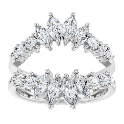 1 1/2 Ctw Marquise Lab-Grown Diamond Ring Guard - White Gold - Lab Grown Diamond