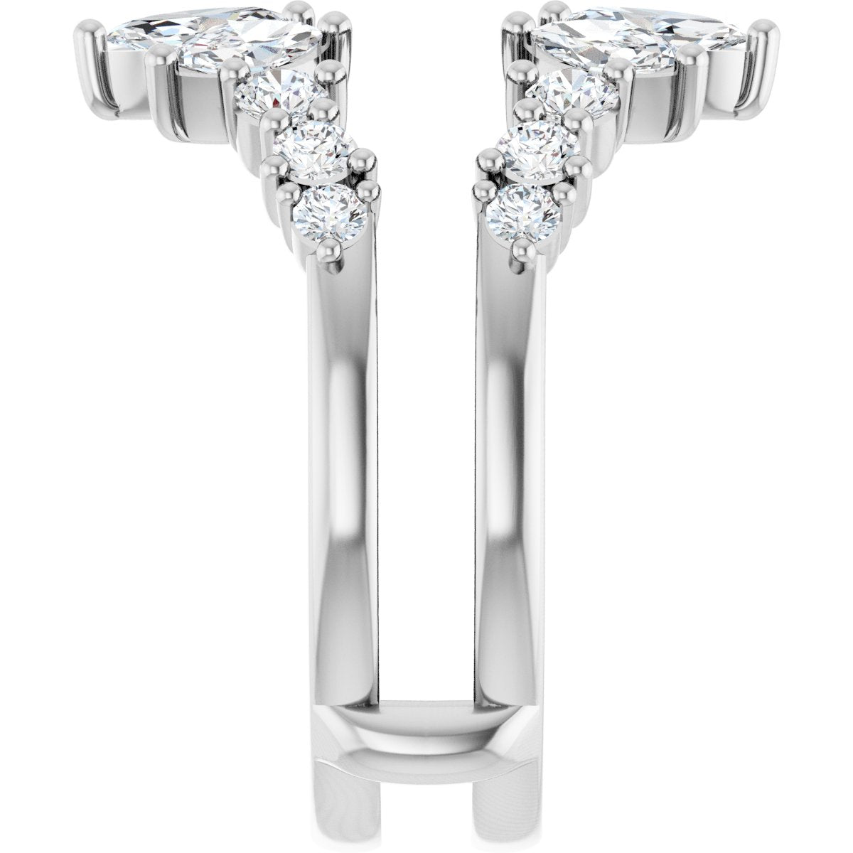 1 1/2 Ctw Marquise Lab-Grown Diamond Ring Guard - White Gold - Lab Grown Diamond