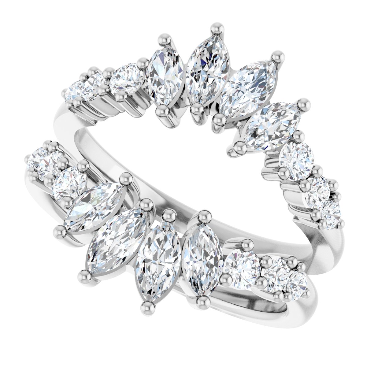 1 1/2 Ctw Marquise Lab-Grown Diamond Ring Guard - White Gold - Lab Grown Diamond