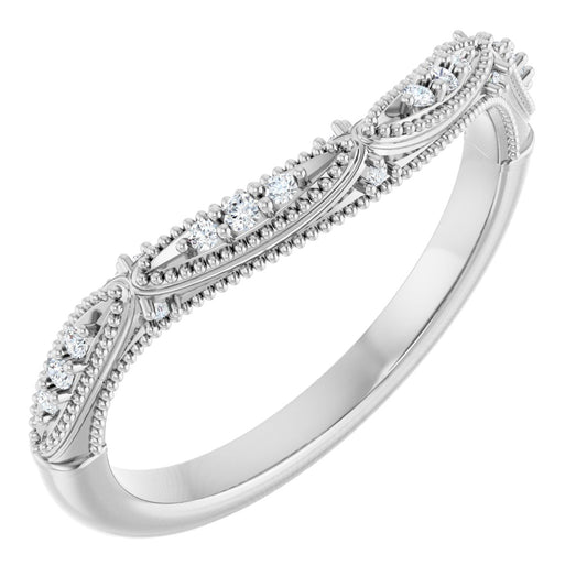 .07 Ctw Lab-Grown Diamond Contour Band - White Gold - Lab Grown Diamond