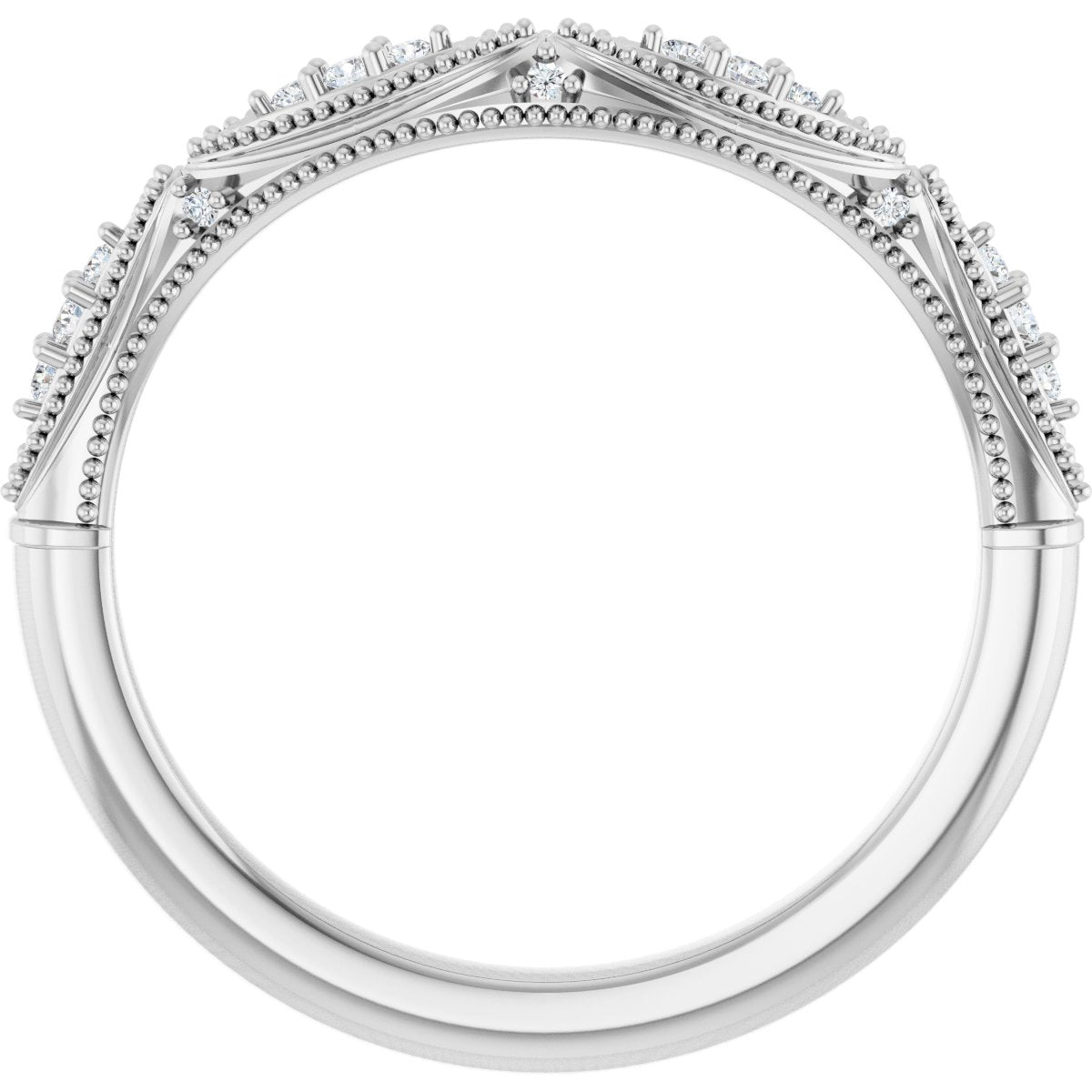 .07 Ctw Lab-Grown Diamond Contour Band - White Gold - Lab Grown Diamond