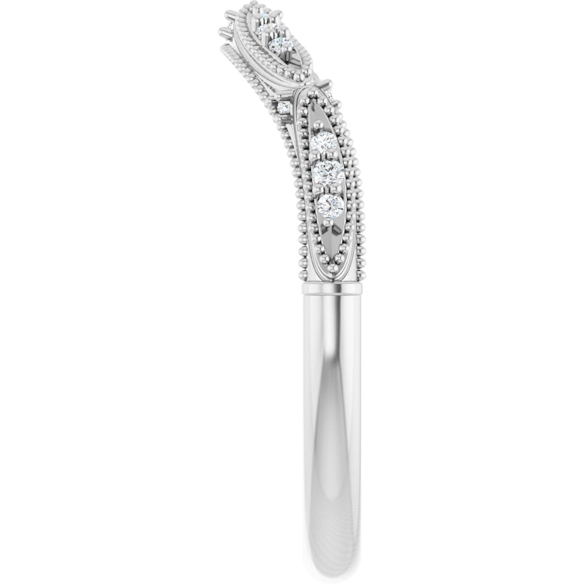 .07 Ctw Lab-Grown Diamond Contour Band - White Gold - Lab Grown Diamond