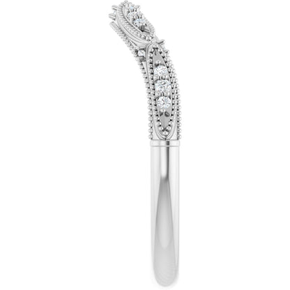 .07 Ctw Lab-Grown Diamond Contour Band - White Gold - Lab Grown Diamond