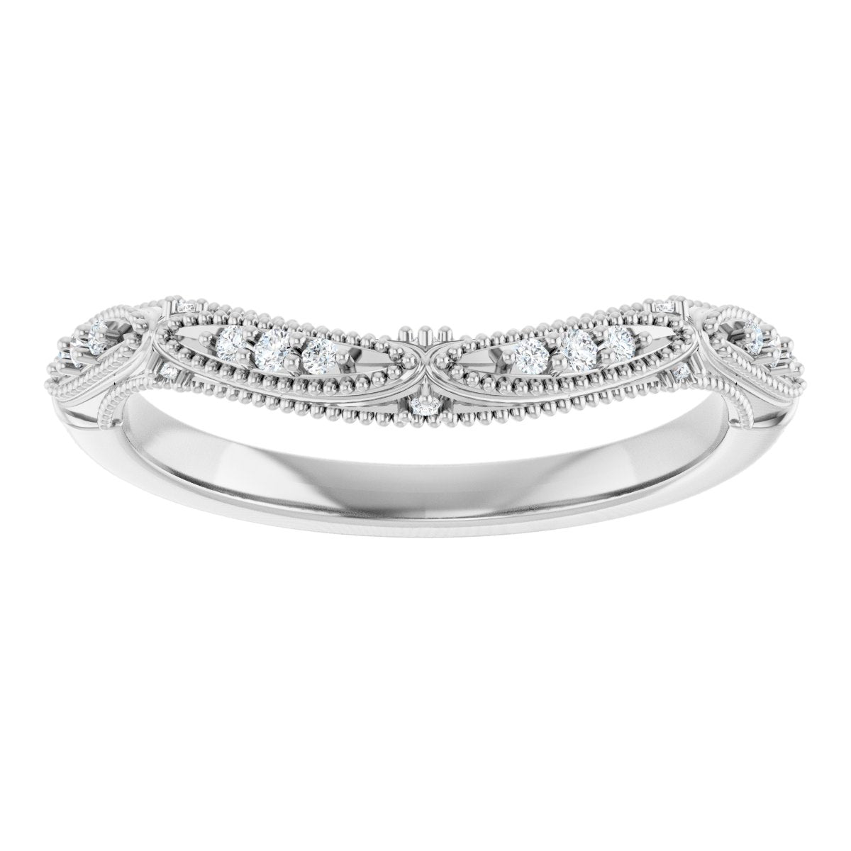 .07 Ctw Lab-Grown Diamond Contour Band - White Gold - Lab Grown Diamond