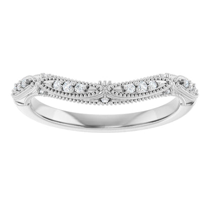 .07 Ctw Lab-Grown Diamond Contour Band - White Gold - Lab Grown Diamond