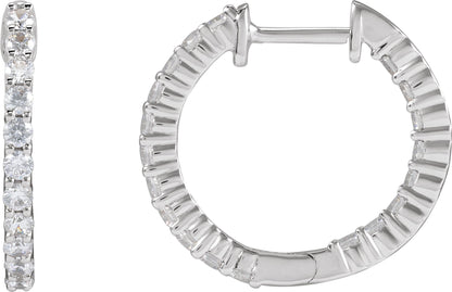 3/4 Ctw Lab-Grown Diamond Inside-Outside Hoop Earrings