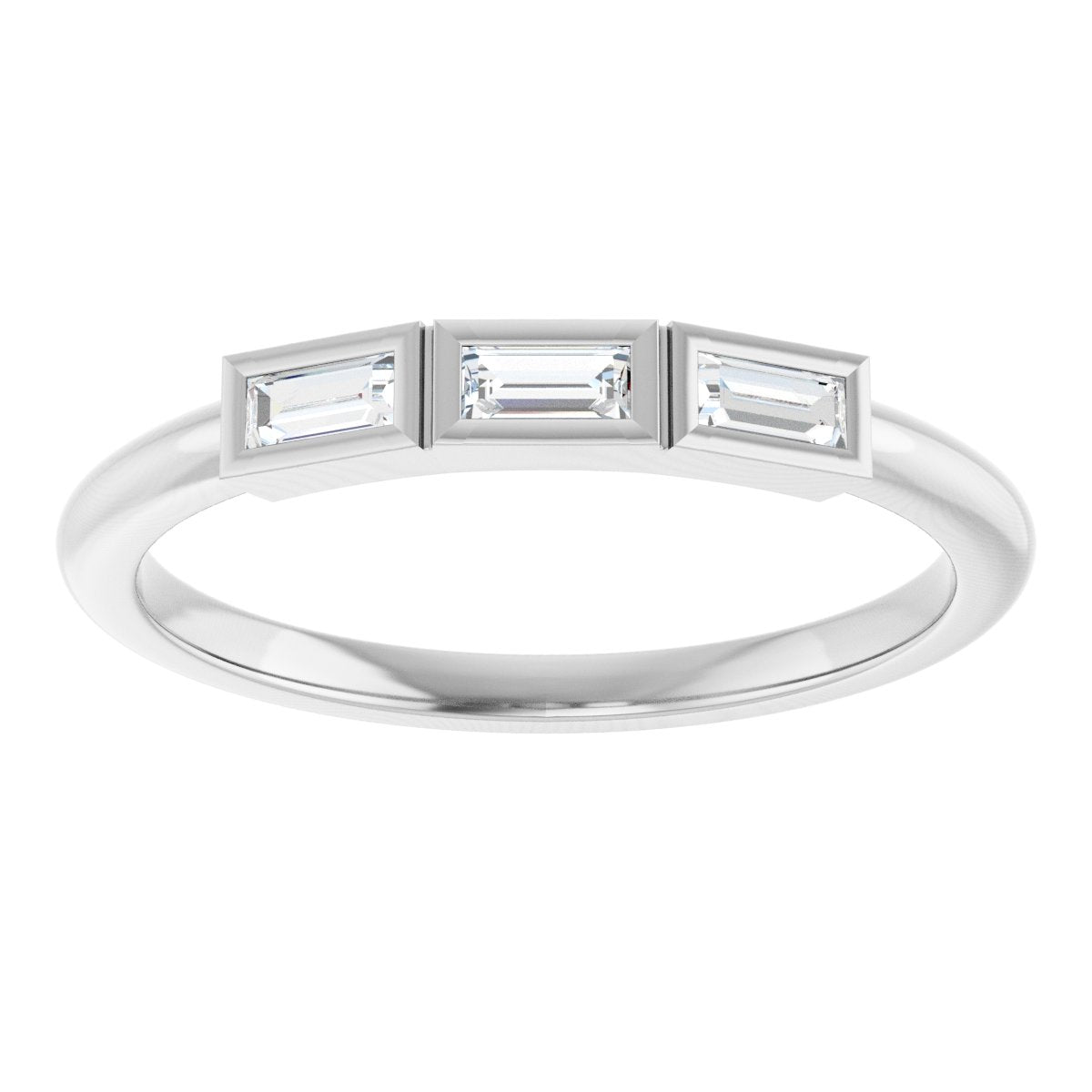 1/6 Ctw Straight Baguette Lab-Grown Diamond Anniversary Band - White Gold - Lab Grown Diamond