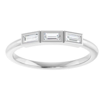 1/6 Ctw Straight Baguette Lab-Grown Diamond Anniversary Band - White Gold - Lab Grown Diamond