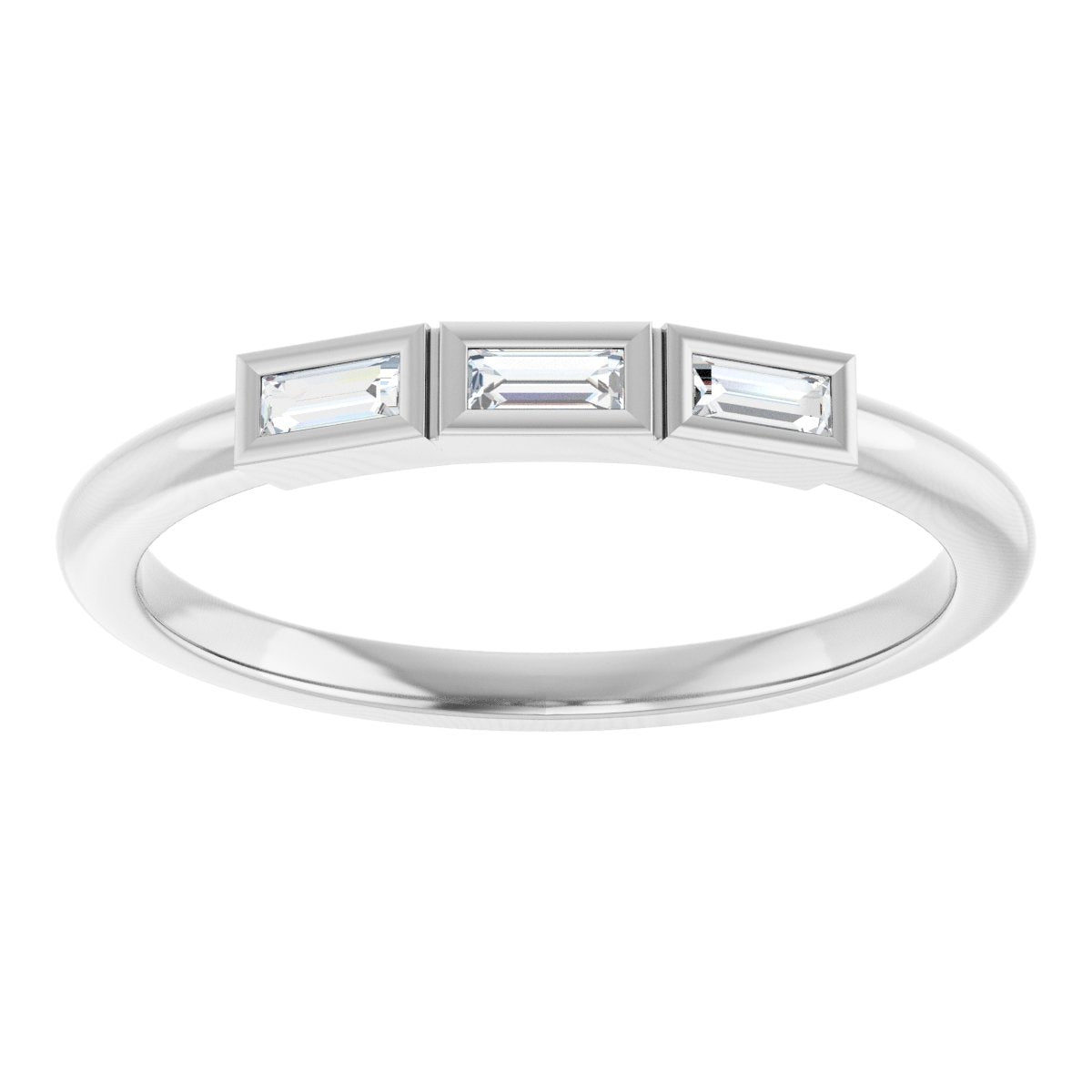 1/10 Ctw Straight Baguette Lab-Grown Diamond Anniversary Band - White Gold - Lab Grown Diamond