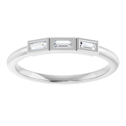 1/10 Ctw Straight Baguette Lab-Grown Diamond Anniversary Band - White Gold - Lab Grown Diamond
