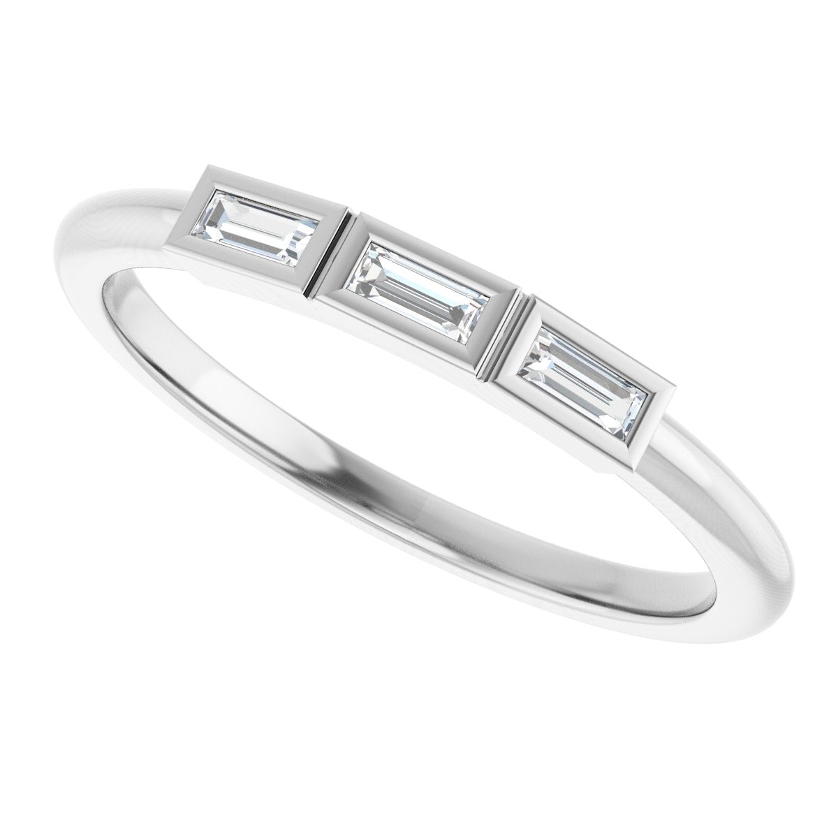 1/10 Ctw Straight Baguette Lab-Grown Diamond Anniversary Band - White Gold - Lab Grown Diamond