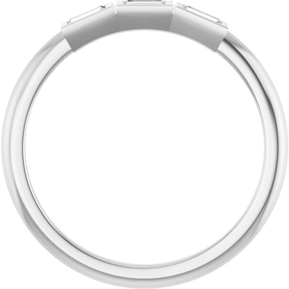1/10 Ctw Straight Baguette Lab-Grown Diamond Anniversary Band - White Gold - Lab Grown Diamond