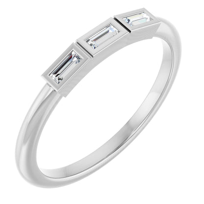 1/10 Ctw Straight Baguette Lab-Grown Diamond Anniversary Band