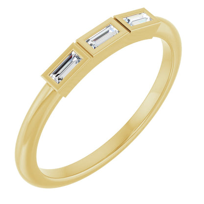 1/10 Ctw Straight Baguette Lab-Grown Diamond Anniversary Band