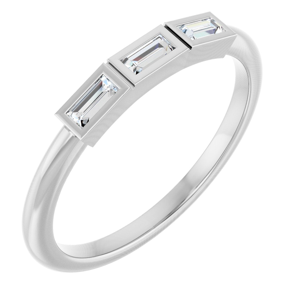 1/6 Ctw Straight Baguette Lab-Grown Diamond Anniversary Band