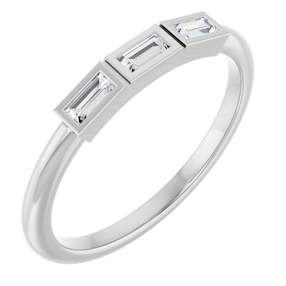 1/6 Ctw Straight Baguette Lab-Grown Diamond Anniversary Band