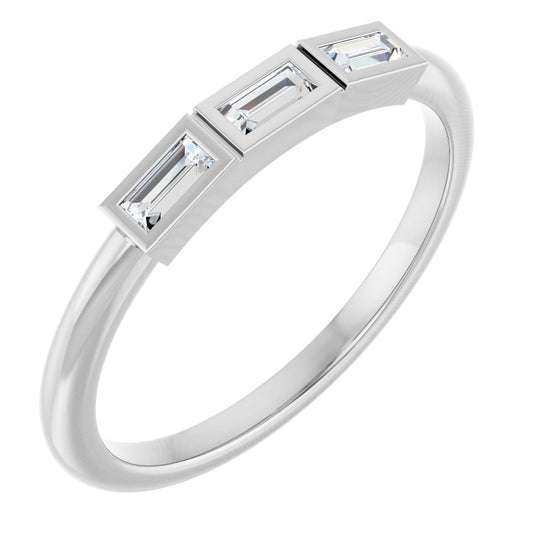 1/6 Ctw Straight Baguette Lab-Grown Diamond Anniversary Band