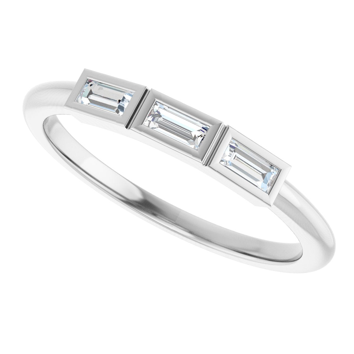 1/6 Ctw Straight Baguette Lab-Grown Diamond Anniversary Band - White Gold - Lab Grown Diamond