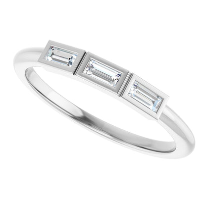 1/6 Ctw Straight Baguette Lab-Grown Diamond Anniversary Band - White Gold - Lab Grown Diamond
