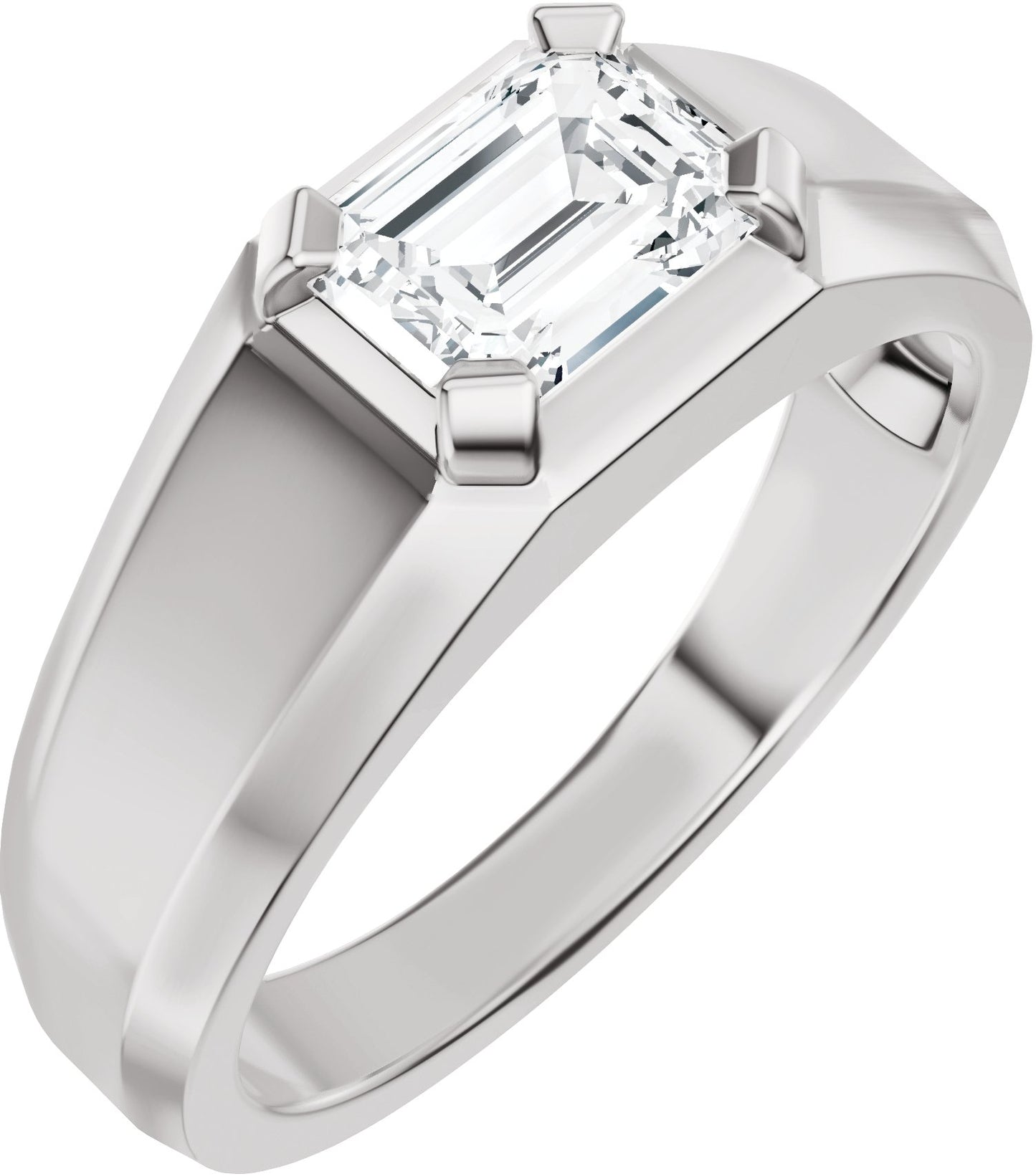 1 Ctw Emerald Lab-Grown Diamond Wedding Band