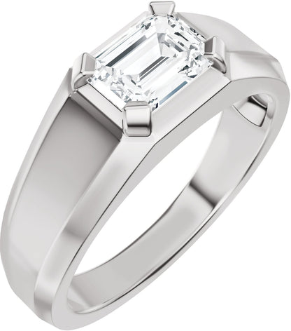 1 Ctw Emerald Lab-Grown Diamond Wedding Band