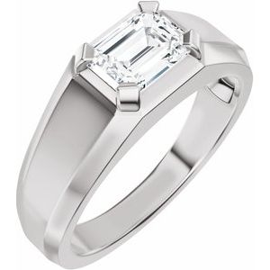 1 Ctw Emerald Lab-Grown Diamond Wedding Band