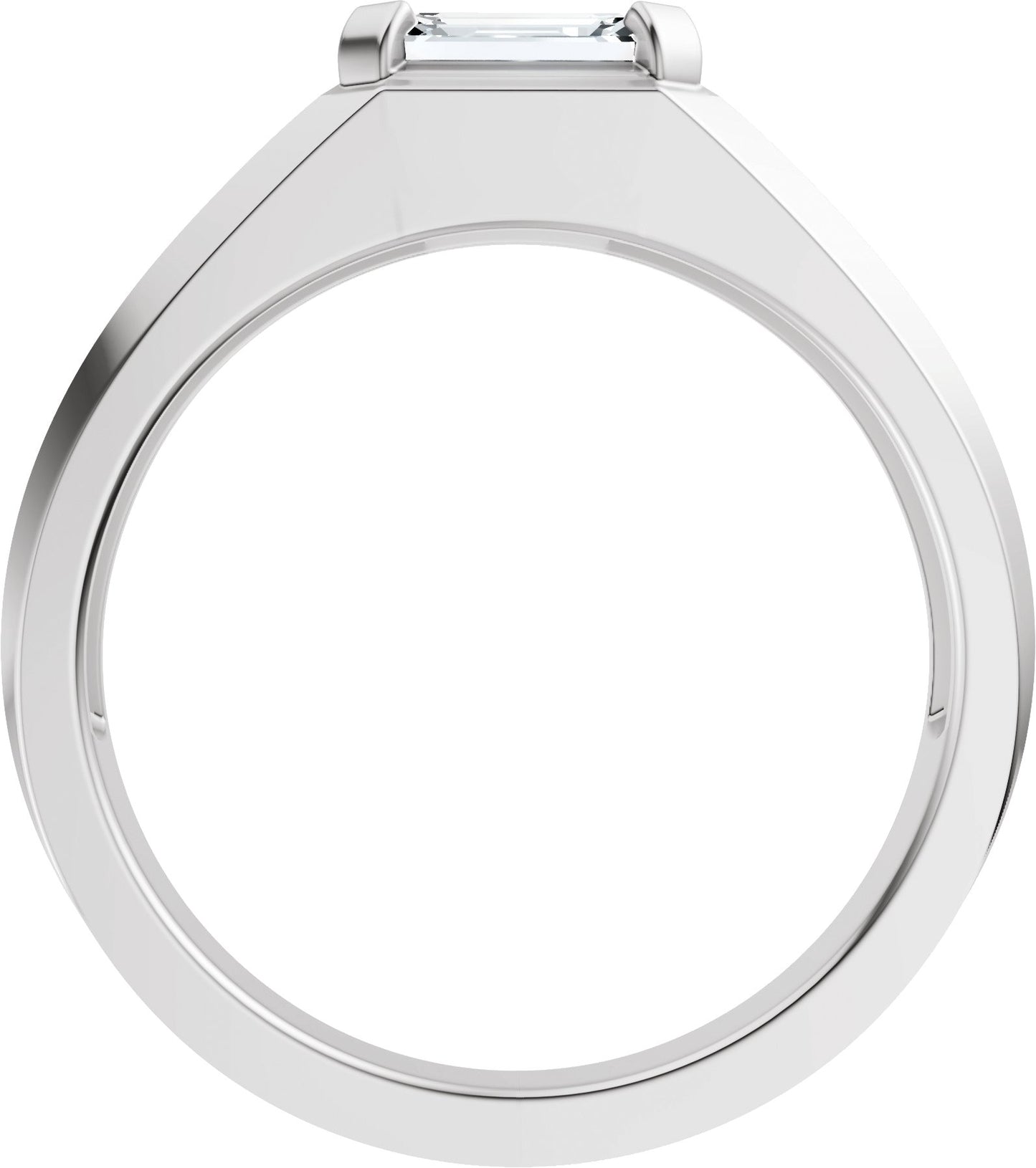 1 Ctw Emerald Lab-Grown Diamond Wedding Band - White Gold - Lab Grown Diamond
