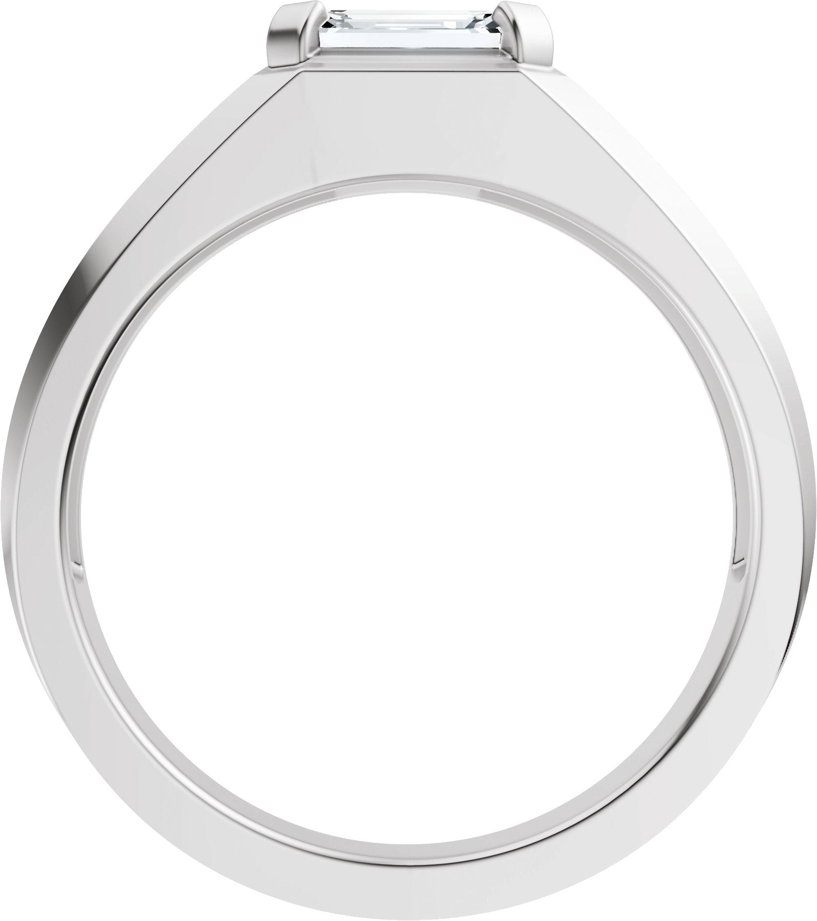 1 Ctw Emerald Lab-Grown Diamond Wedding Band - White Gold - Lab Grown Diamond