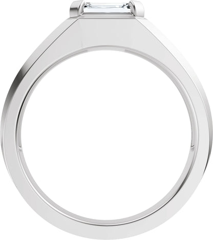 1 Ctw Emerald Lab-Grown Diamond Wedding Band - White Gold - Lab Grown Diamond