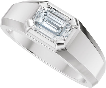 1 Ctw Emerald Lab-Grown Diamond Wedding Band - White Gold - Lab Grown Diamond