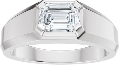 1 Ctw Emerald Lab-Grown Diamond Wedding Band - White Gold - Lab Grown Diamond