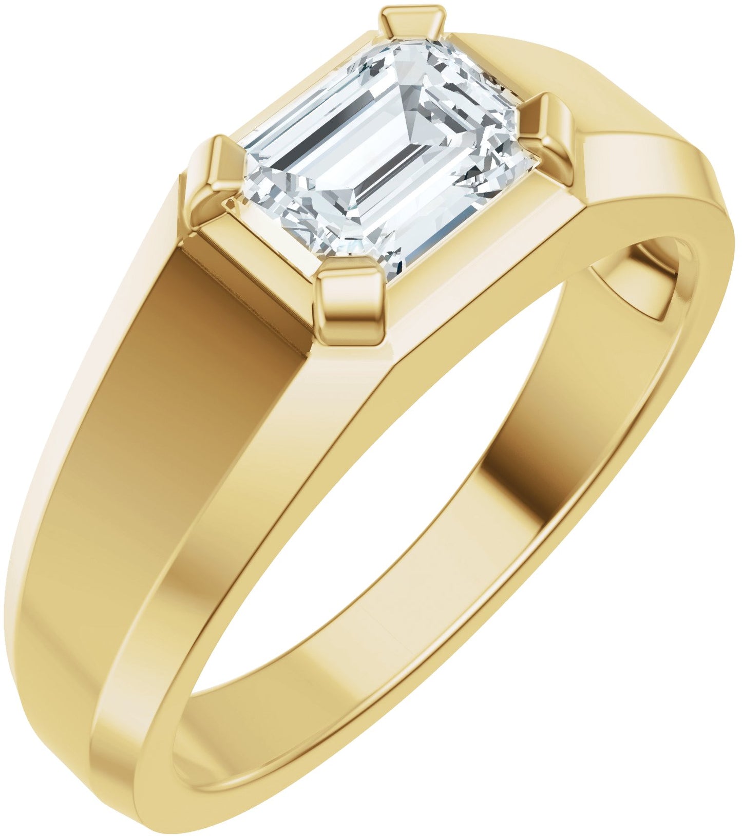 1 Ctw Emerald Lab-Grown Diamond Wedding Band