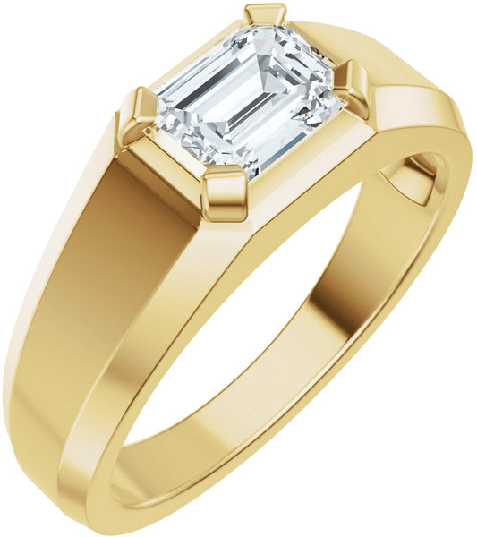 1 Ctw Emerald Lab-Grown Diamond Wedding Band