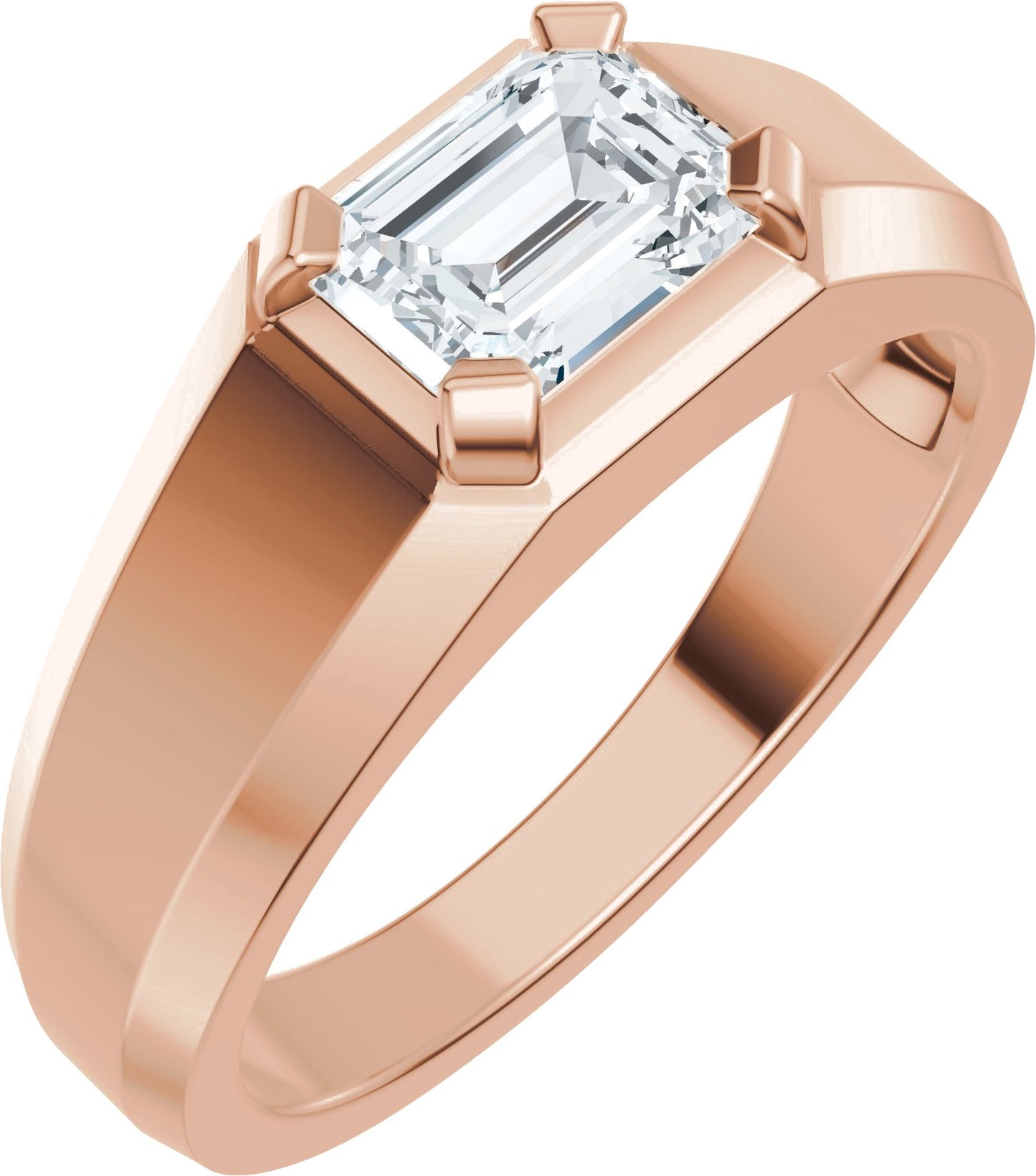 1 Ctw Emerald Lab-Grown Diamond Wedding Band