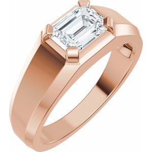 1 Ctw Emerald Lab-Grown Diamond Wedding Band