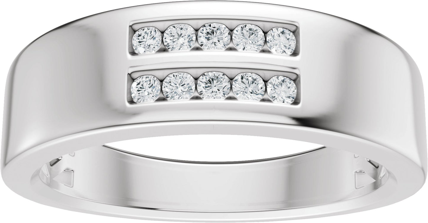 1/6 Ctw Lab-Grown Diamond Band - White Gold - Lab Grown Diamond
