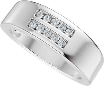 1/6 Ctw Lab-Grown Diamond Band - White Gold - Lab Grown Diamond