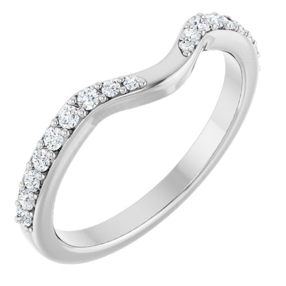 1/5 Ctw Lab-Grown Diamond Contour Band - White Gold - Lab Grown Diamond