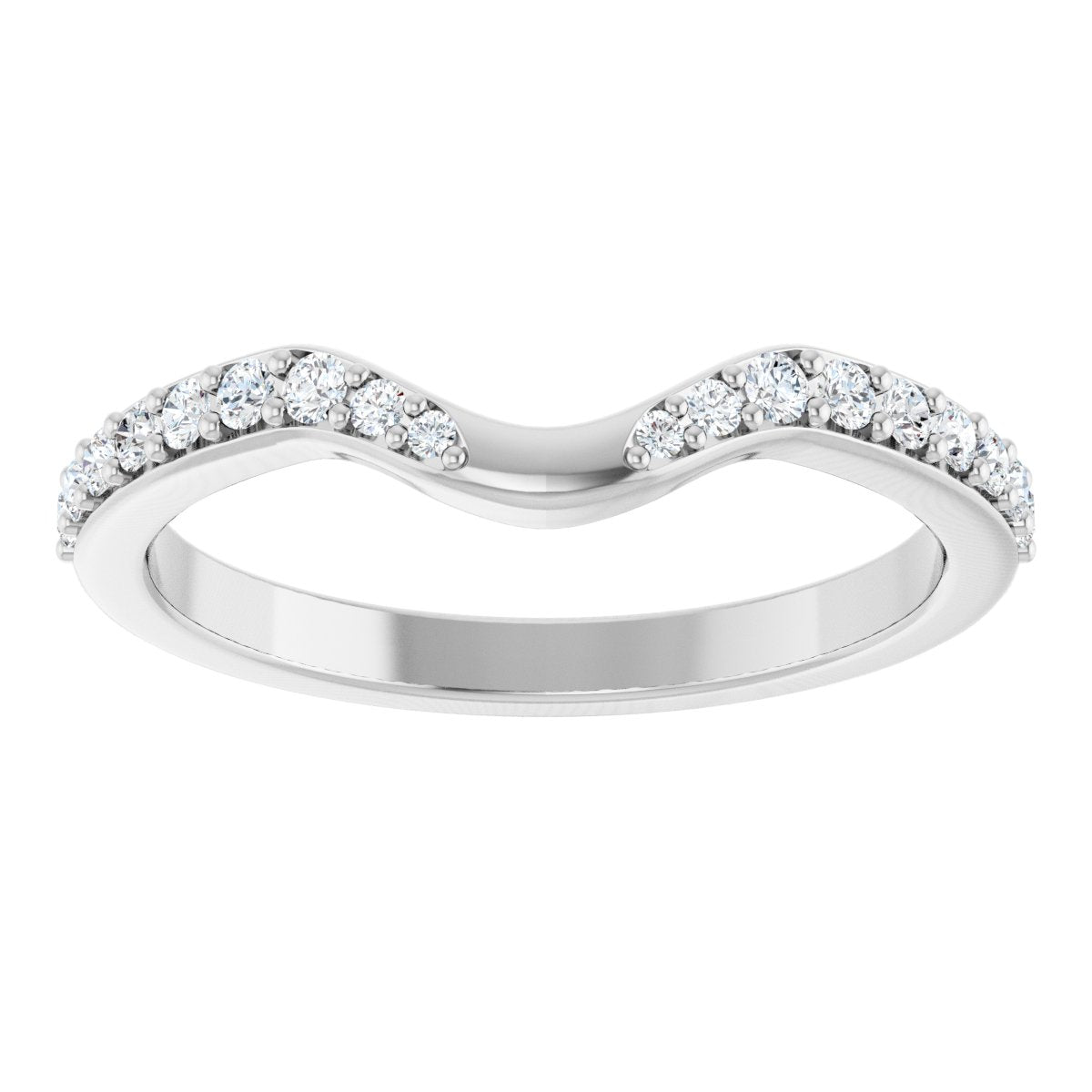 1/5 Ctw Lab-Grown Diamond Contour Band - White Gold - Lab Grown Diamond