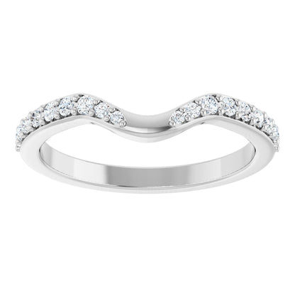 1/5 Ctw Lab-Grown Diamond Contour Band - White Gold - Lab Grown Diamond