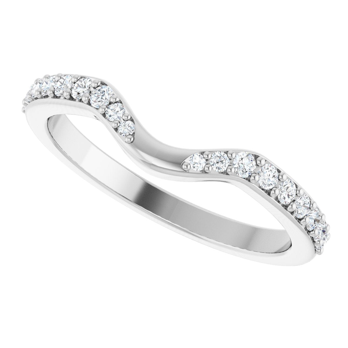 1/5 Ctw Lab-Grown Diamond Contour Band - White Gold - Lab Grown Diamond