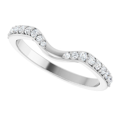 1/5 Ctw Lab-Grown Diamond Contour Band - White Gold - Lab Grown Diamond