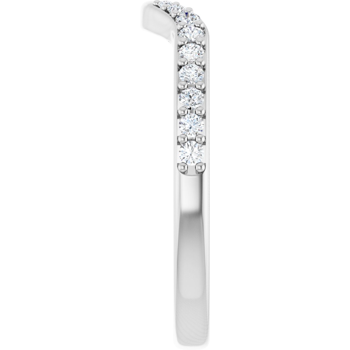 1/5 Ctw Lab-Grown Diamond Contour Band - White Gold - Lab Grown Diamond