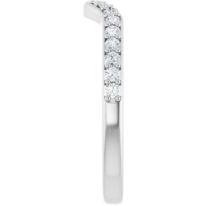 1/5 Ctw Lab-Grown Diamond Contour Band - White Gold - Lab Grown Diamond
